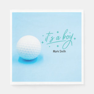 Serviette En Papier  Baby-Shower de golfeur Thème bleu 
