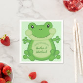Serviette En Papier Baby shower de grenouille vert (En situation)