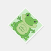 Serviette En Papier Baby shower de grenouille vert (Coin)