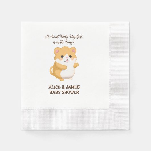 Serviette En Papier Baby shower de Hamster mignonne (Devant)