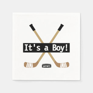 Serviette En Papier Baby shower de hockey C'est un petit bâton de hock