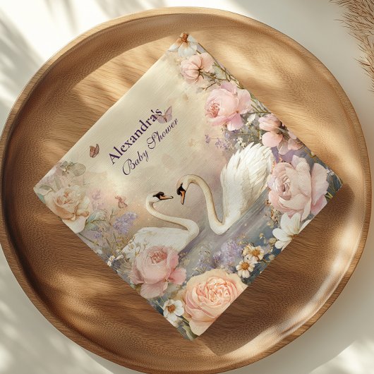 Serviette En Papier Baby shower de jardin du lac Swan