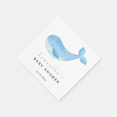 Serviette En Papier Baby shower de la baleine d'aquarelle (Coin)