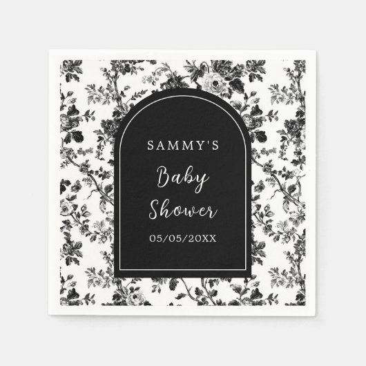 Serviette En Papier Baby shower de la Chine antique noire (Devant)
