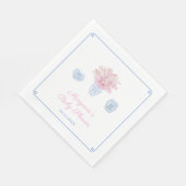 Serviette En Papier Baby shower de la Chinoiserie Blue Pink (Coin)