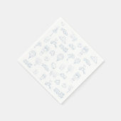 Serviette En Papier Baby shower de la crèche Toile Bleue De Jouy (Coin)