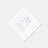 Serviette En Papier Baby shower de la crête de monogramme de la caisso (Coin)