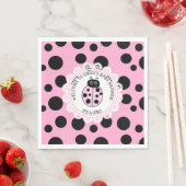 Serviette En Papier Baby shower de la fille de Ladybug rose (En situation)