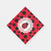 Serviette En Papier Baby shower de la fille Red Ladybug (Coin)