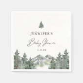 Serviette En Papier Baby shower de la forêt d'hiver (Devant)