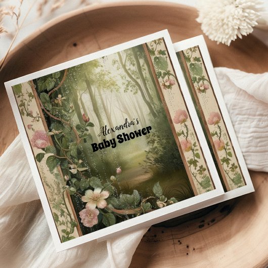 Serviette En Papier Baby shower de la Forêt Florale Magique