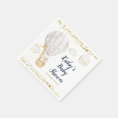 Serviette En Papier Baby shower de la Jungle à air chaud blanc (Coin)