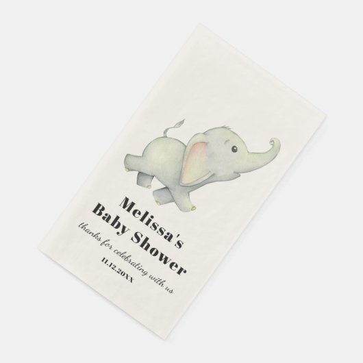 Serviette En Papier Baby shower de la jungle des éléphants (Coin)