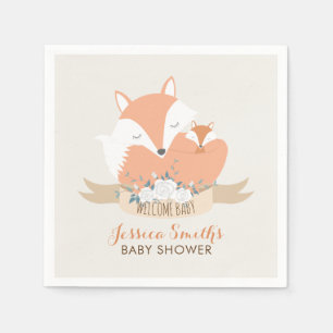 Serviette En Papier Baby shower de la mère et du bébé Red Fox