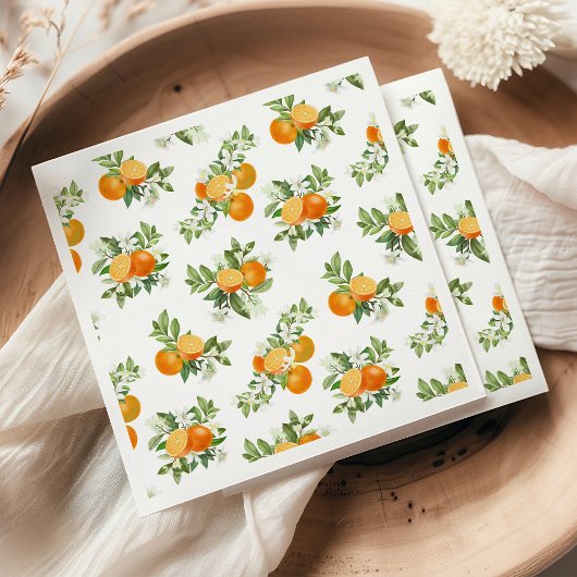Serviette En Papier Baby shower de la Petite Cutie Orange Citrus