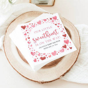 Serviette En Papier Baby shower de la Saint Valentin Pink Little Sweet