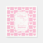 Serviette En Papier Baby shower de la Saint-Valentin rose (Devant)