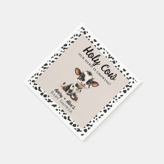 Serviette En Papier Baby shower de la Vache Sainte (Coin)