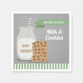 Serviette En Papier Baby shower de lait et de biscuits modernes à la m