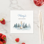 Serviette En Papier Baby shower de lapin d'hiver (En situation)
