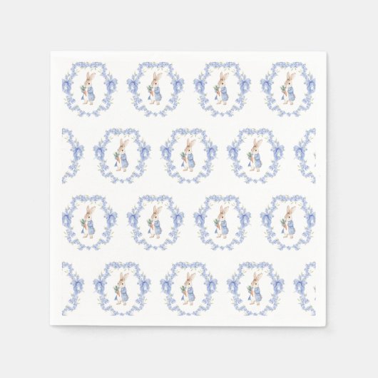 Serviette En Papier Baby shower de lapin Peter mignon (Devant)