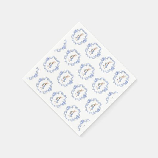 Serviette En Papier Baby shower de lapin Peter mignon (Coin)