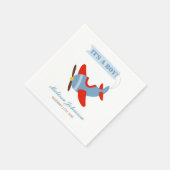 Serviette En Papier Baby shower de l'avion Red Blue Boy (Coin)