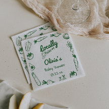 Baby shower de légumes de culture locale dessiné v