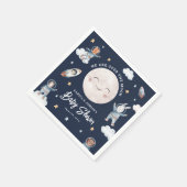 Serviette En Papier Baby shower de l'espace animal boisé mignon (Coin)