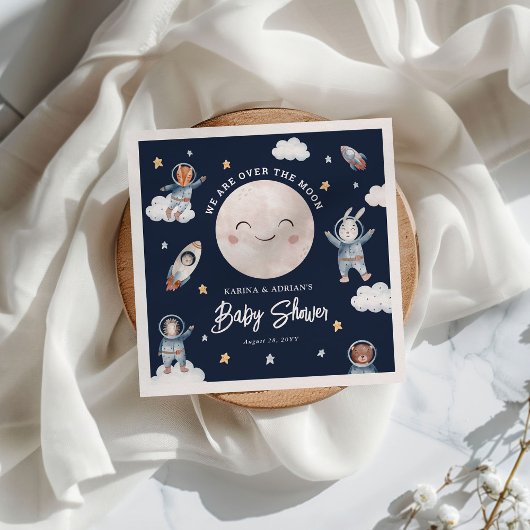 Serviette En Papier Baby shower de l'espace animal boisé mignon