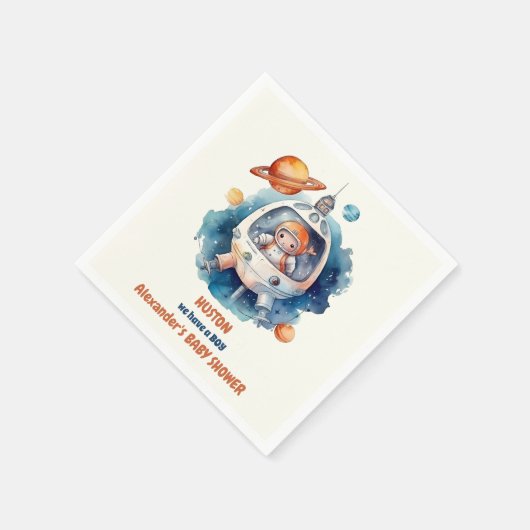 Serviette En Papier Baby shower De L'Espace Extérieur Houston Nous Avo (Coin)