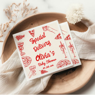 Serviette En Papier Baby shower de livraison spécial tiré à la main