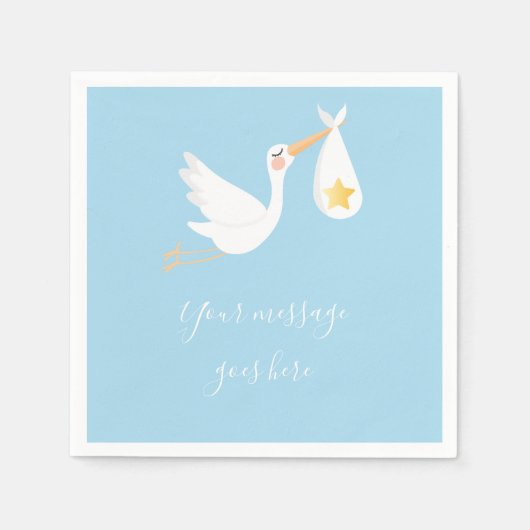 Serviette En Papier Baby shower de livraison spéciale Sprinkle Blue (Devant)