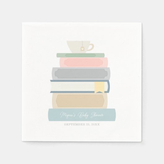 Serviette En Papier Baby shower de livre (Devant)
