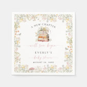 Serviette En Papier Baby shower de livre d'histoire papier Napkin Fleu (Devant)