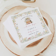 Baby shower de livre d'histoire papier Napkin Fleu
