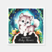 Serviette En Papier Baby shower de loup de bois (Devant)