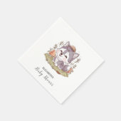 Serviette En Papier Baby shower de loup jouant enchanté (Coin)
