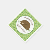 Serviette En Papier Baby shower de l'ours couché Bois (Coin)
