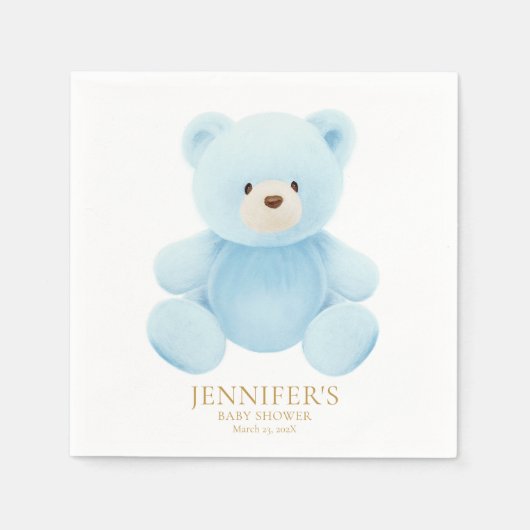 Serviette En Papier Baby shower de l'ours en peluche (Devant)