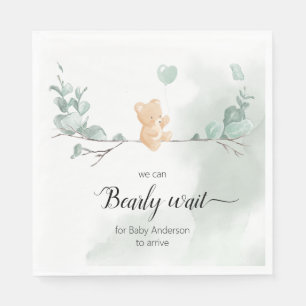 Serviette En Papier Baby shower de l'ours Eucalyptus