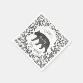 Serviette En Papier Baby shower de l'ourson noir et blanc (Coin)