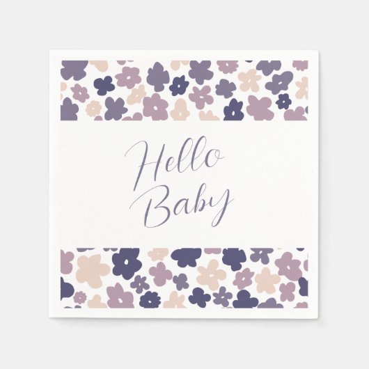 Serviette En Papier Baby shower de marguerite Cute Boho (Devant)