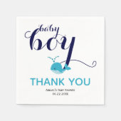 Serviette En Papier Baby shower de Merci à thème océanique bleu mignon (Devant)
