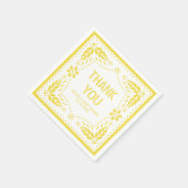 Serviette En Papier Baby shower de Merci de papillon jaune (Coin)