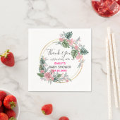 Serviette En Papier Baby shower de Merci de rose fleuri (En situation)