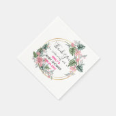 Serviette En Papier Baby shower de Merci de rose fleuri (Coin)