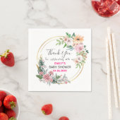 Serviette En Papier Baby shower de Merci de  rose fleuri (En situation)