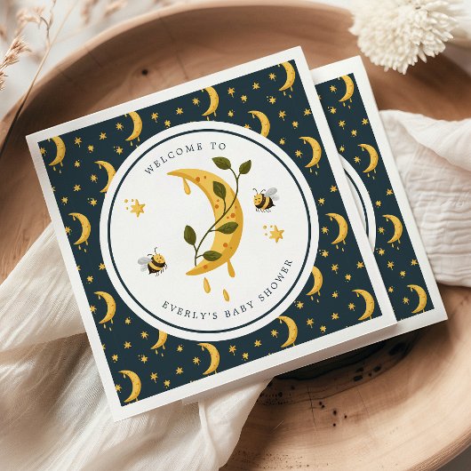 Serviette En Papier Baby shower de miel céleste Bumblebee Moon