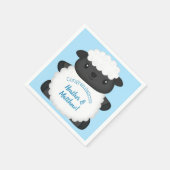 Serviette En Papier Baby shower de mouton ferme Blue Boy (Coin)